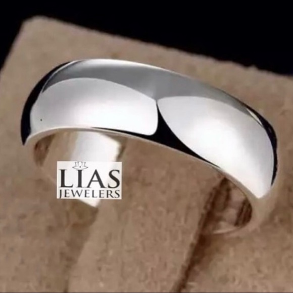 New 18k white gold men wedding ring